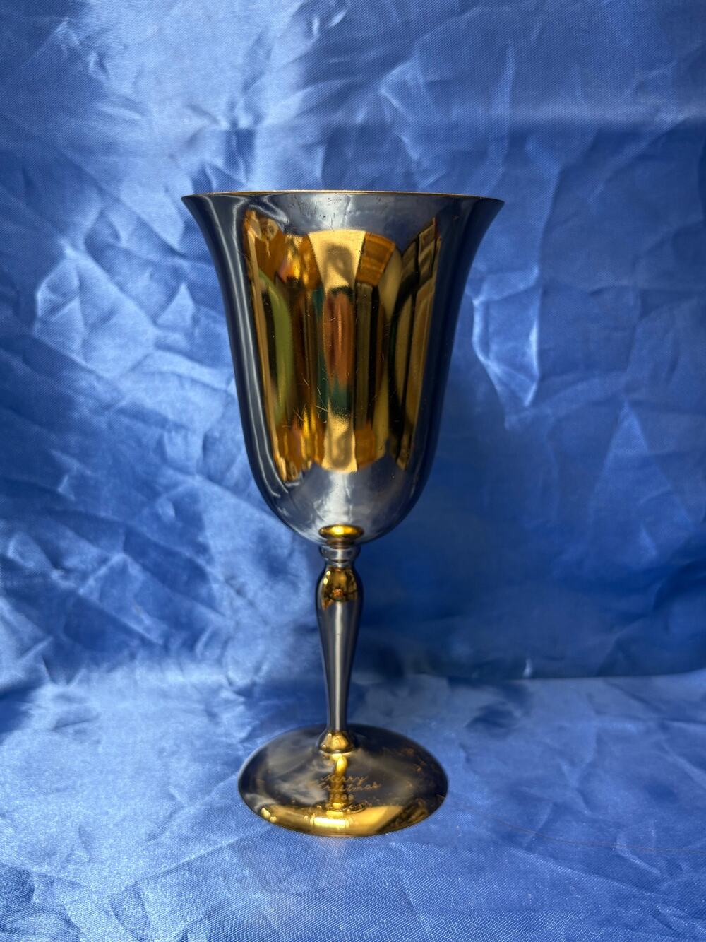 Vintage Dirilyte Solid Brass Wine Goblet 1969